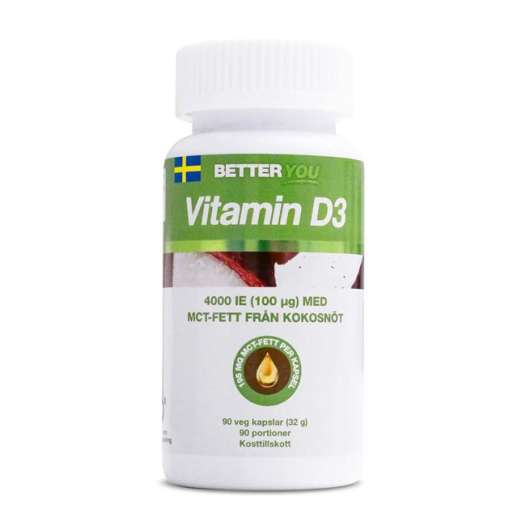 Better You Vitamin D3 4000 IE + MCT, 90 caps, Vitaminer