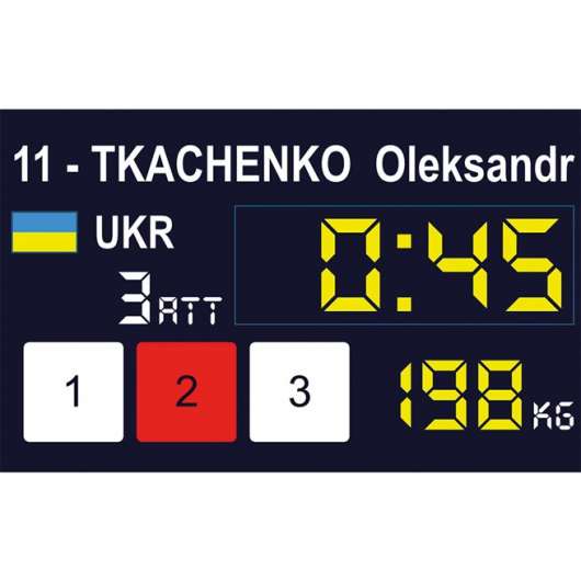 Eleiko Easy Weightlifting International Scoreboard System, Tävlingstillbehör