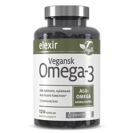 Elexir Pharma Vegan Omega-3, 120 caps, Omega-3 & Fettsyror