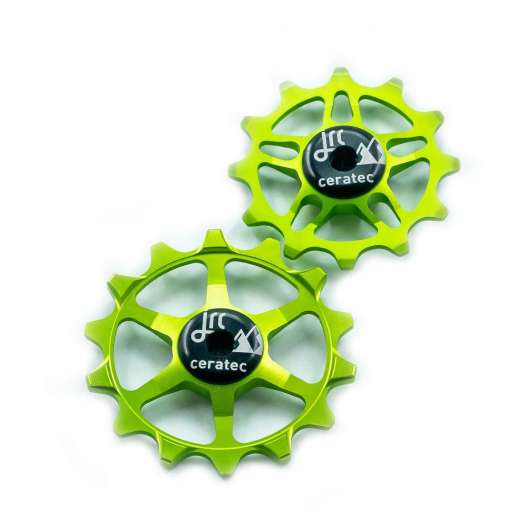 JRC 14/12T Ceramic Jockey Wheels | Keramiska rulltrissor Sram Eagle Acid Green