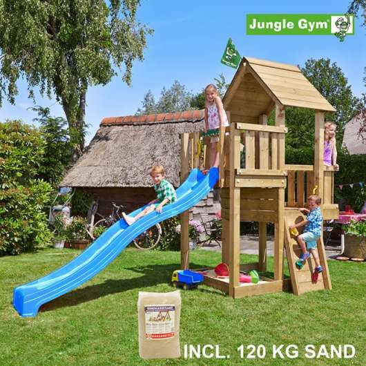 Jungle Gym Cubby lektorn komplett inkl. 120 kg sand, Klätterställning