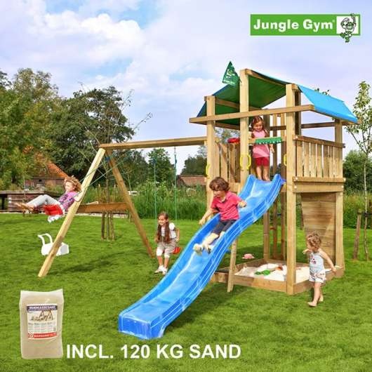 Jungle Gym Fort lektorn komplett inkl. Swing 120 kg, Klätterställning